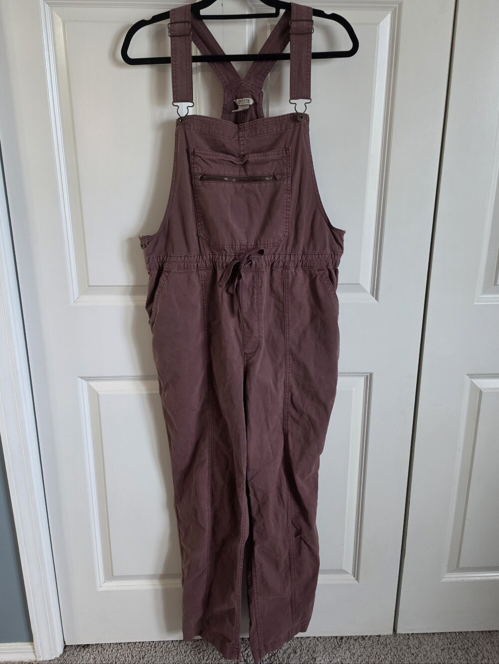 Duluth Trading Co Mauve purple pink red maroon Overalls Jumpsuit drawstring